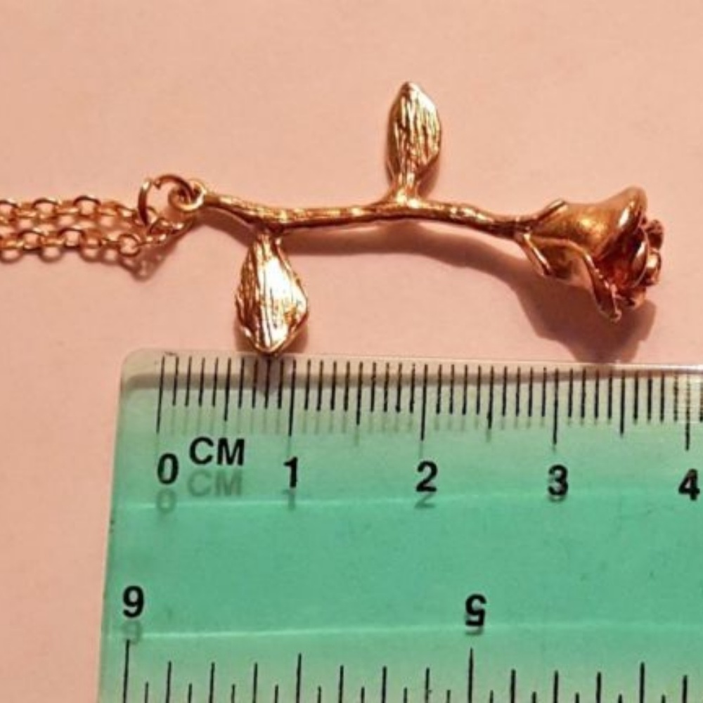Gold Rose Charm Necklace with extender chain